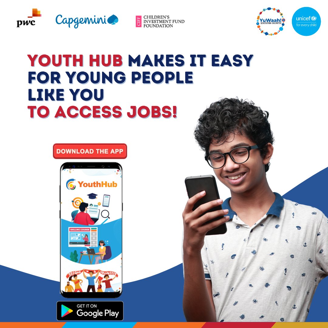 Personal career guide in your pocket 📲 Looking for jobs and skilling opportunities? This app has got you covered. Download #YouthHub from the Google Playstore today. 🔗bit.ly/youthhubapp @PwC_IN @CapgeminiIndia @CIFF_in_India @UNICEFIndia