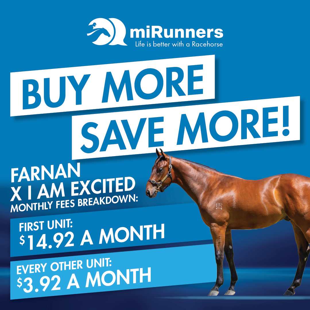 Did you know that when purchasing units in a miRunners horse, you only pay the miRunners fee for your first unit?  How it works: your initial unit bought in a miRunners horse will include an $11 fee, but every unit after doesn’t!  Got questions? Email us: support@mirunners.com