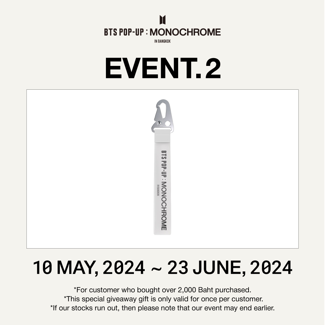 EVENT Alert 🚨 A very special Limited- edition opportunities, only for BKK. 1) EVENT #1 : Baggage tags with BTS members name and date engraved! 2) EVENT #2 : Our very special BKK Keyring! #BTS #방탄소년단 #MONOCHROME #MNCR #BTS_POPUP #BANGKOK #SiamParagon