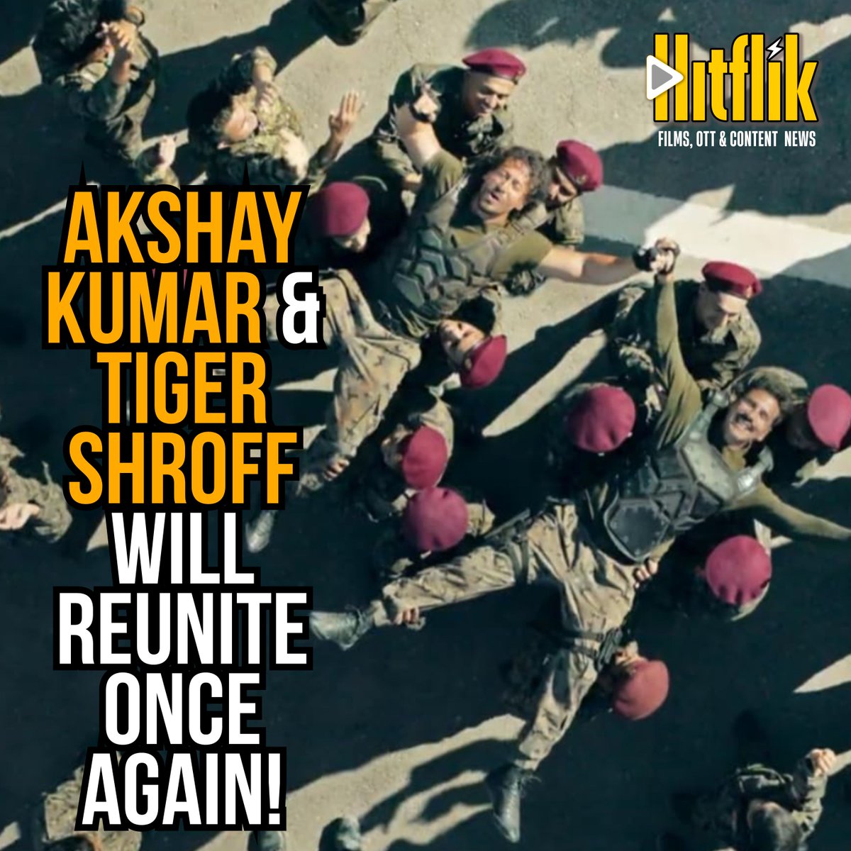 Action stars reunite!  Akshay Kumar and Tiger Shroff to star together in Rohit Shetty's Singham Again after their recent film Bade Miyan Chote Miyan. #SinghanAgain #AkshayKumar #TigerShroff #RohitShetty.  The upcoming movie brings the actors together again.