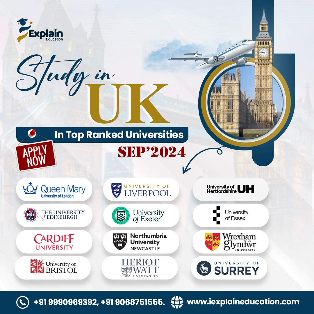 🌟 Are you #dreaming of #studying in the #UK at prestigious #universities? 
✈️ Now's your chance for the #September 2024 intake! 
🌍🎓 #StudyInTheUK #ScholarshipsAvailable #ApplyNow #September2024Intake
#studyinuk2024 #studyinuk #ielts #ieltswaiver 
#2024Intake #iexplaineducation