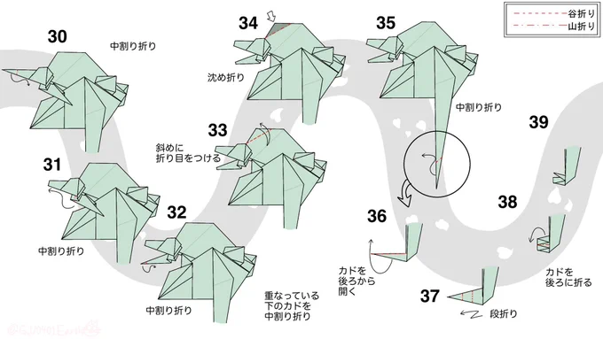 (再掲)『1枚の紙で折るビオランテ』#ゴジラ #Godzilla #折り紙 #折り紙作品(2/2) 