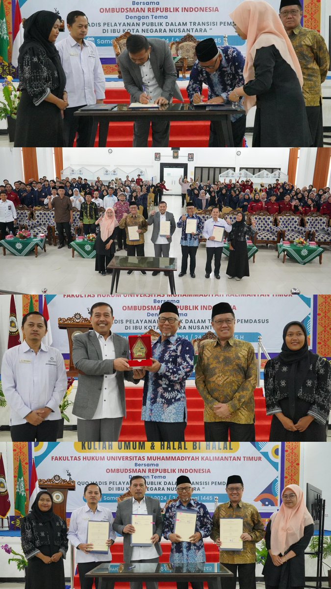 Penandatanganan MoU oleh Ketua Ombudsman RI, Mokhammad Najih dengan Rektor Universitas Muhammadiyah Kalimantan Timur (UMKT), Muhammad Musiyam, Jumat (3/5/2024) di Gedung UMKT, Samarinda. #OmbudsmanRI