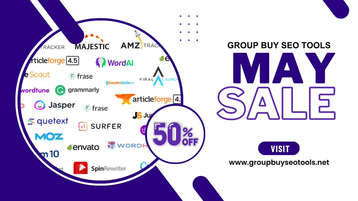 🎉 Get ready to level up your SEO game! 💥 Enjoy a mind-blowing 50% off on group buy SEO tools with our exclusive coupon codes. 🌟 Don't miss out on this epic deal! 🙌 #SEO #ToolsForSuccess #GroupBuy #CouponCode #PromoAlert 👉Visit: groupbuyseotools.net/may-group-buy-…