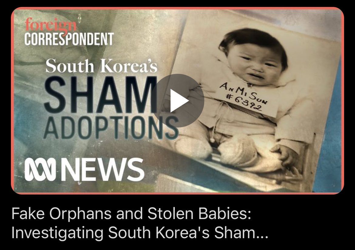 James Oaten (@james_oaten) on Twitter photo Powerful and heartbreaking.
My colleague <a href="/MazoeFord/">Mazoe Ford</a>’s documentary into what was a major South Korean export: children.
LINK TO YOUTUBE: youtu.be/X5HV4pE-E0A?si… Powerful and heartbreaking.
My colleague <a href="/MazoeFord/">Mazoe Ford</a>’s documentary into what was a major South Korean export: children.
LINK TO YOUTUBE: youtu.be/X5HV4pE-E0A?si…