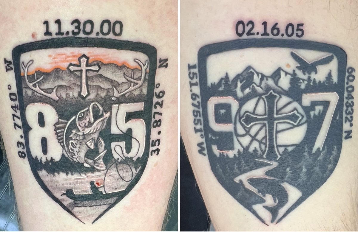 Where I was… and where I am.

Added the 865 #Tennessee #Tattoo and touched-up the 907 #Alaska #ink.

#Faith #BassFishing #DeerHunting #TennesseeOrange #Basketball #Salmon #Eagles #Lakes #Streams #GreatSmokyMountains