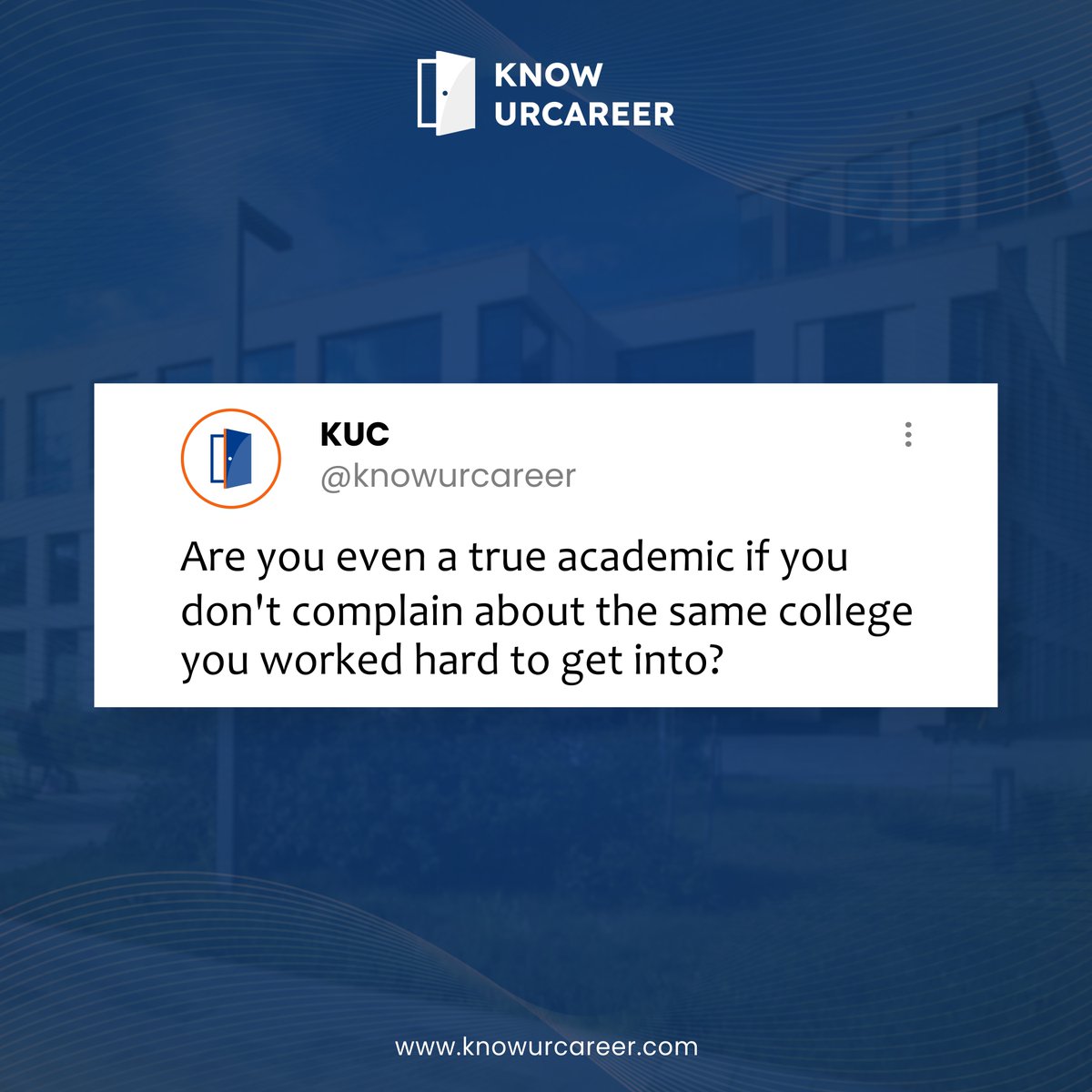 📚 🏫 I love studying here but ............

👉🏻 Complete the sentence in the comments!

#AcademicLife #CollegeStruggles #AcademicComplaints #CollegeAdmissions #UniversityLife #KnowUrCareer