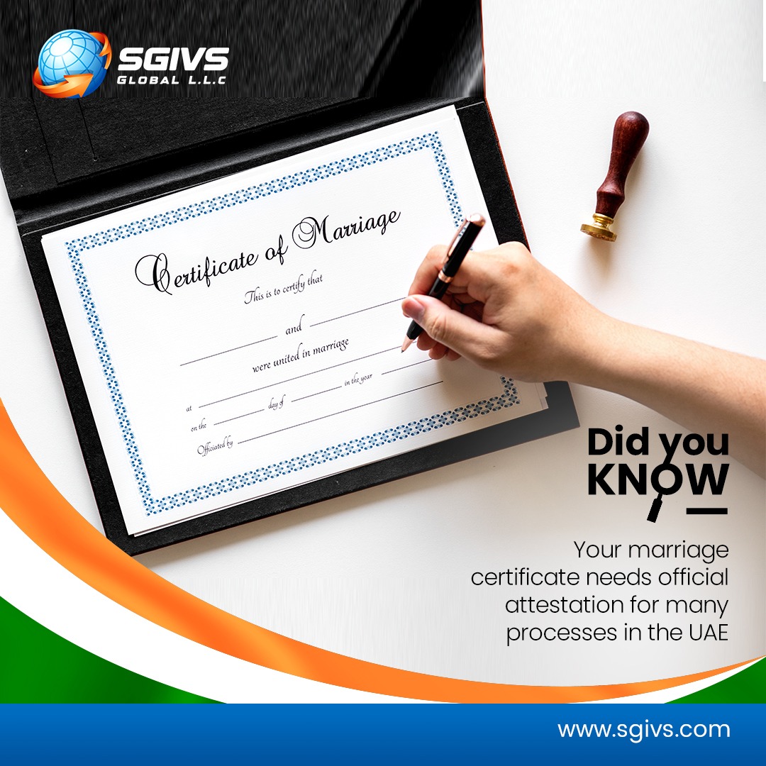 Planning your future in the UAE? Don't forget, your marriage certificate needs official attestation. We're here to simplify the process for you.

sgivs.com

#SGIVSGlobalDubai #IVSGlobalAbuDhabi #MarriageCertificate #DocumentAttestation #CertificateAttestation