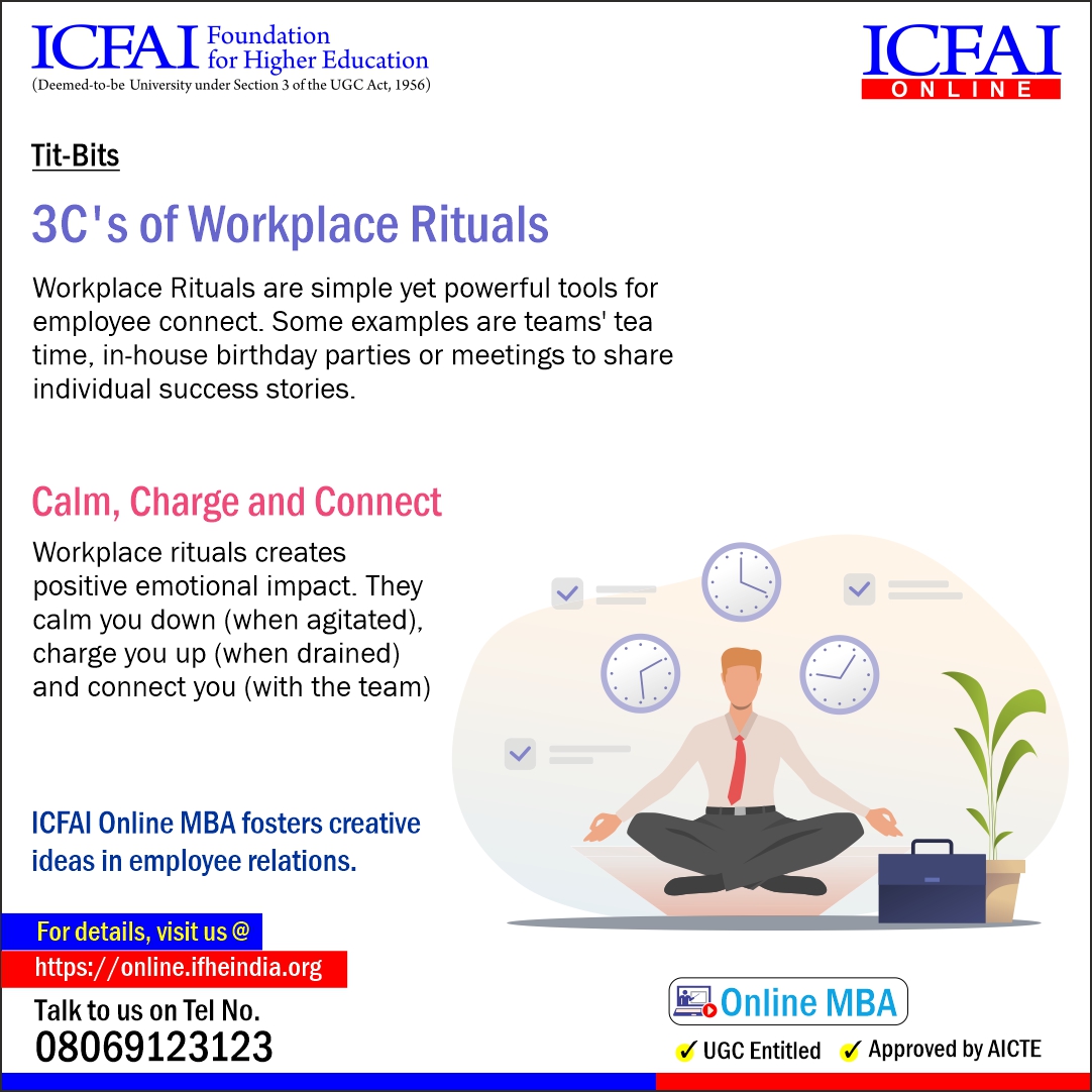 ICFAI Online MBA fosters creative ideas in employee relations.

Know more @ online.ifheindia.org

#ICFAIGroup #ICFAIOnline #IFHE #IFHEIndia #OnlineMBA #eLearning #learningsimplified #businessleaders #decisionmaking #Skills
