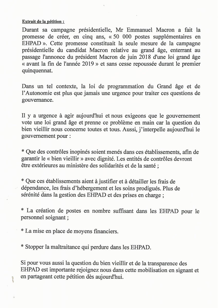 Le bien vieillir doit être une priorité absolue ! En veillant sur celui de nos aînés d’aujourd’hui, nous protégeons déjà les aînés de demain : Puisque l’union fait la force : signons !... Et faisons signer autour de nous !
mesopinions.com/petition/sante…