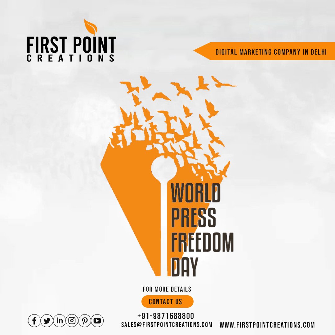 #WorldPressFreedomDay . FOLLOW US @firstpointcreations Contact Details: ☎ +91 9871688800 | +91 (11) 41552455 🌐 firstpointcreations.com 📧 Email: sales@firstpointcreations.com ✅ WhatsApp Chat: wa.me/919871688800 . #pressfreedom #press #humanrights #freedomofspeech #fpc