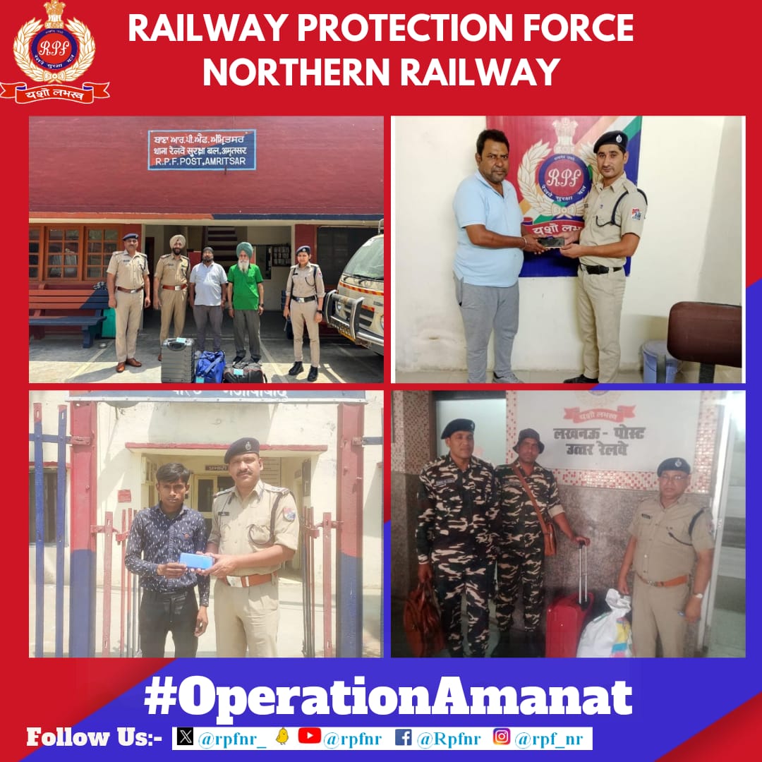 We value your valuables

Under #OperationAmanat 
#RPF NR located unclaimed bags and other valuable articles and returned to their rightful owners. @AshwiniVaishnaw @RailMinIndia @RailwayNorthern @RPF_INDIA