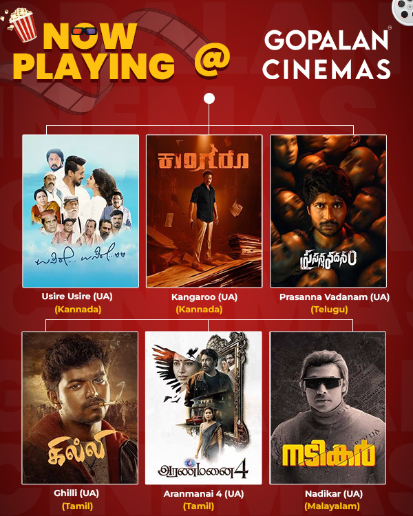 Get ready to enjoy this week’s blockbusters now at an unbelievable price! Watch the latest movies at Gopalan Cinemas. Book your tickets now. Hurry up! #Gopalan #Gopalancinemas #Weekend #cinematime #booknow