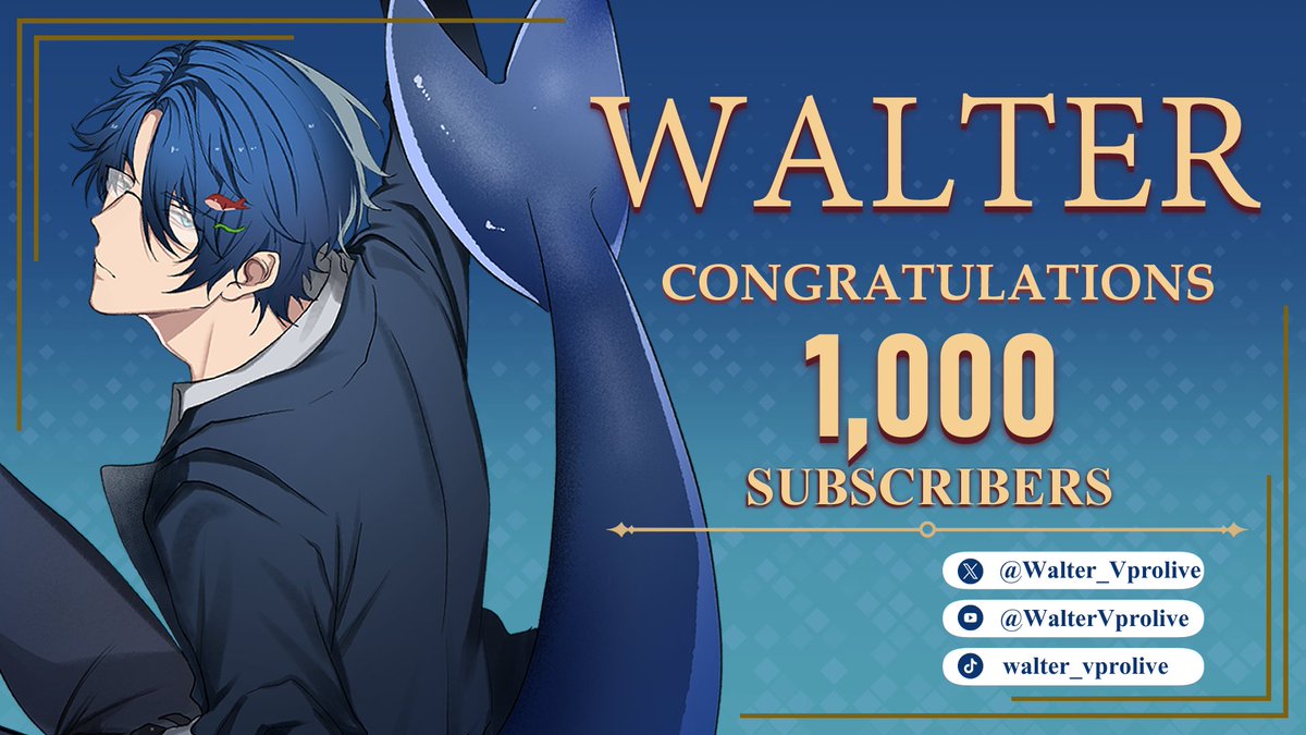 vprolive_'s tweet photo. 🎊🎉ขอแสดงความยินดีด้วยกับ 1,000 Subscribe
ให้กับวาฬออร์กาสุดอบอุ่น หรือ Walter ของพวกเรานั่นเอง เจี๊ยก!! 🥳🥰
Youtube : https://t.co/T9xRXSqdQB
X : https://t.co/tk5CYKa0OJ
Tiktok : https://t.co/bBMrHeTGA5
#vprolive #vprolivepredator #VtuberTH #Vtuberthai #WalterVPL #WalterwithU https://t.co/Vh39gX0ehd