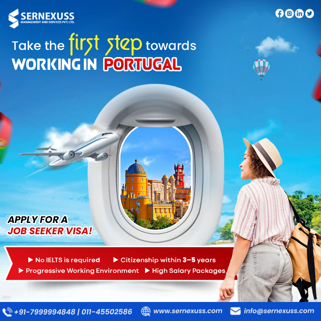Taking the first step towards working in PORTUGAL. Connect Sernexuss!! Read more:- bit.ly/3vBQITn #portugal #portugaljobseekervisa #jobseekervisa #sernexuss #sernexussimmigration