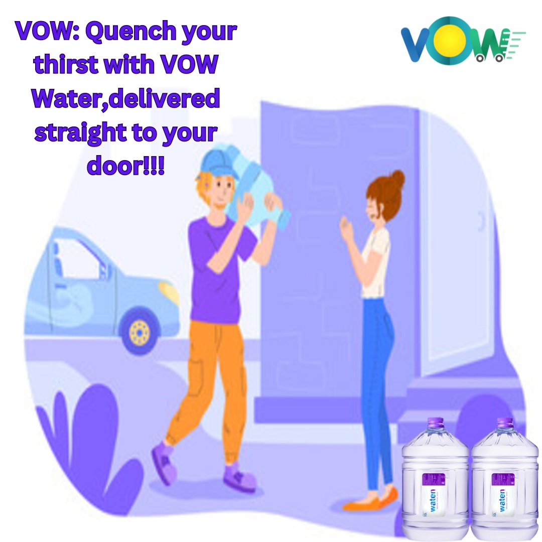 Enter VOW Water - your new hydration hero! We deliver fresh, tasty water right to your doorstep. Just tap,, and sip! 🏠💦 

#HydrateOnYourTerms #SipSmartSaveBig #VOWtoSave #HealthBoost #VOWWater #MineralRich #StayHydratedStayHealthy