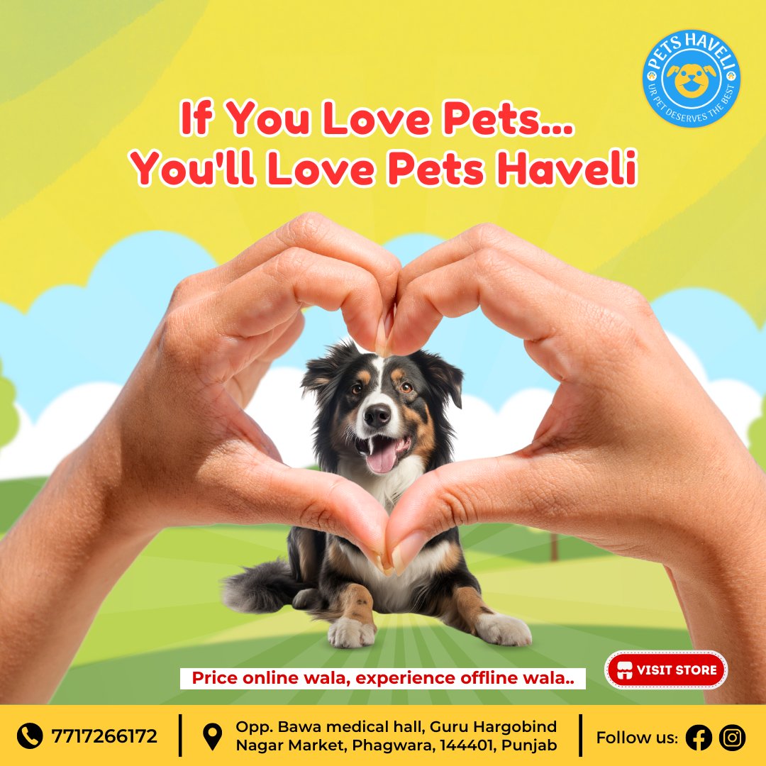 If You Love Pets... You'll Love Pets Haveli

Price online wala, experience offline wala..
Visit Store
#Petshaveli #Phagwara #Punjab #petstore #petshop #pets #petaccessories #petsupplies #petcare #petproducts #shoplocal #SummerSafety #DogCare #StayCoolPup