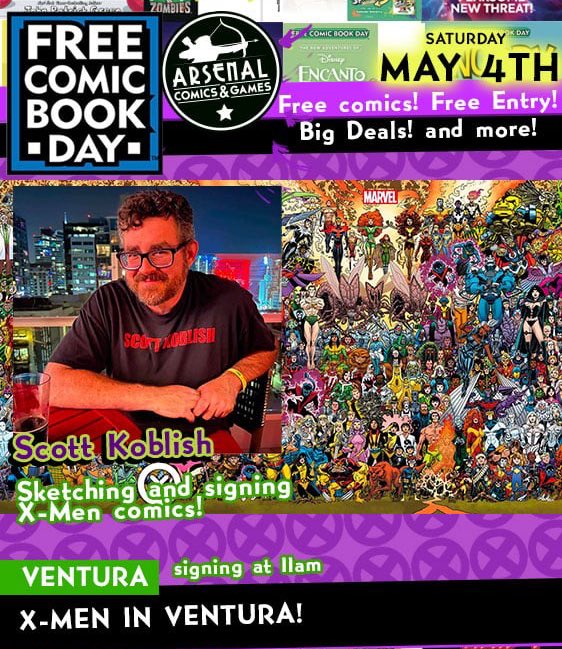 🚨 @Koblish is signing and sketching at Arsenal Ventura’s FREE COMIC BOOK DAY! 🚨 And the hits just keep on coming! Comic book modern master Scott Koblish and one of Arsenal’s ALL-TIME favorite comic creators has joined the special guest list! Catch him at 11am to 3pm at…