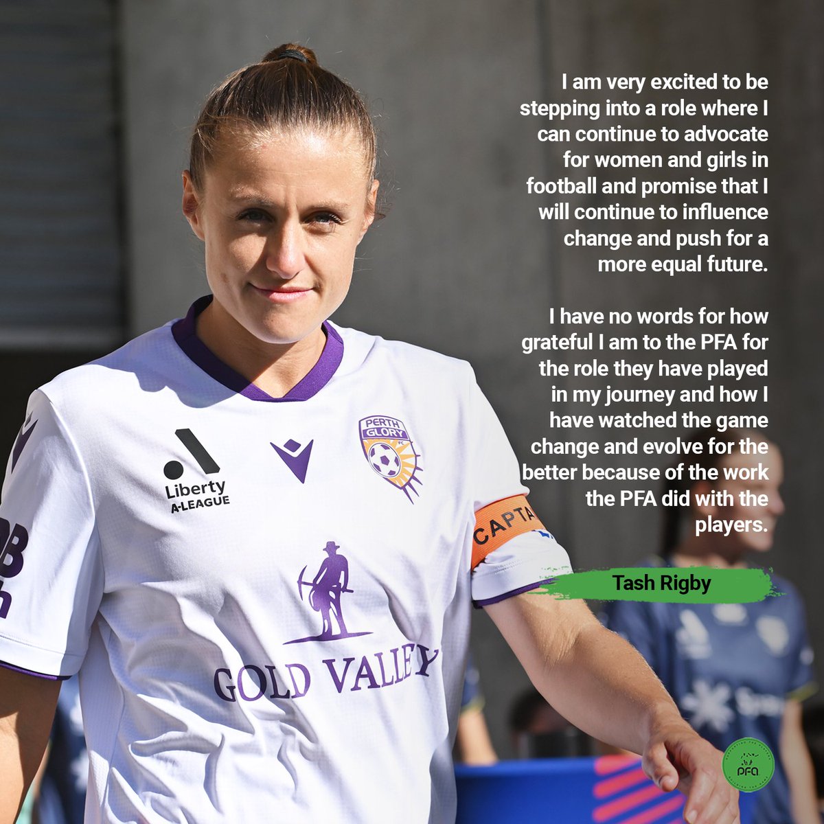 .@PerthGloryFC legend Tash Rigby announced her retirement, after 117 appearances in the A-League Women. Tash played a huge role off the field for her peers, as an Executive Member of the PFA board. She will now move into an exciting new role as Female Football and Advocacy…