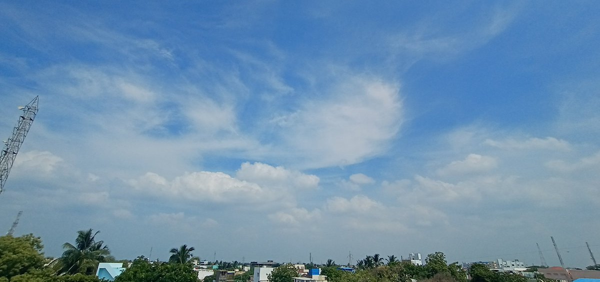 Scattered severe thunderclouds are likely to occur over Nellai Kumari Tenkasi, Virudhunagar, Theni and North West districts of Western Ghats in the eastern plains this evening.

￼