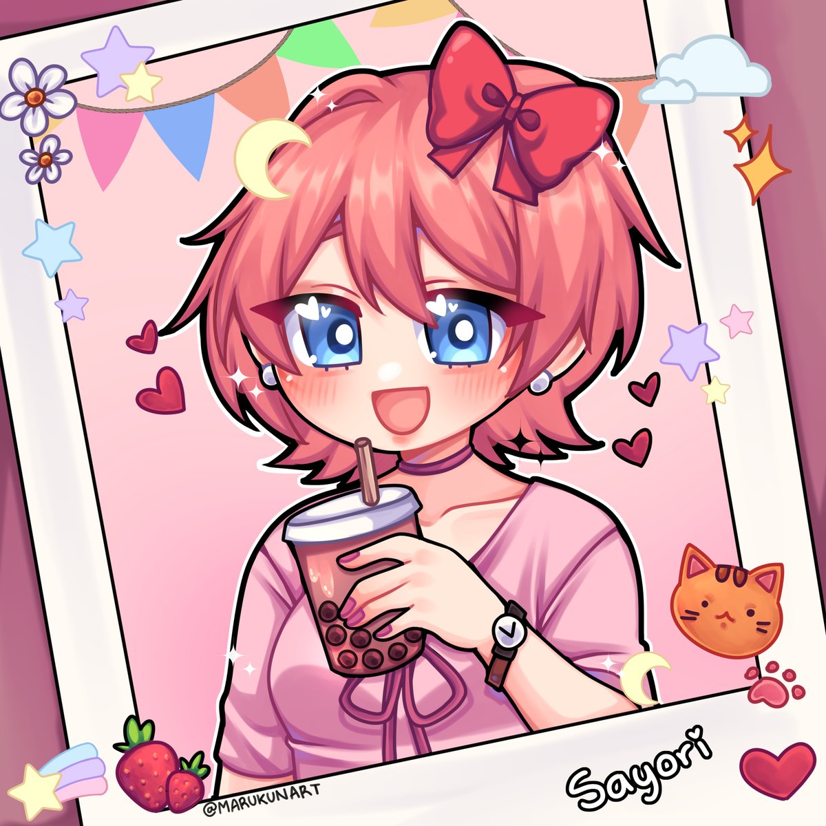 So cute~ 
#ddlc #DokiDokiLiteratureClub #sayori #myart