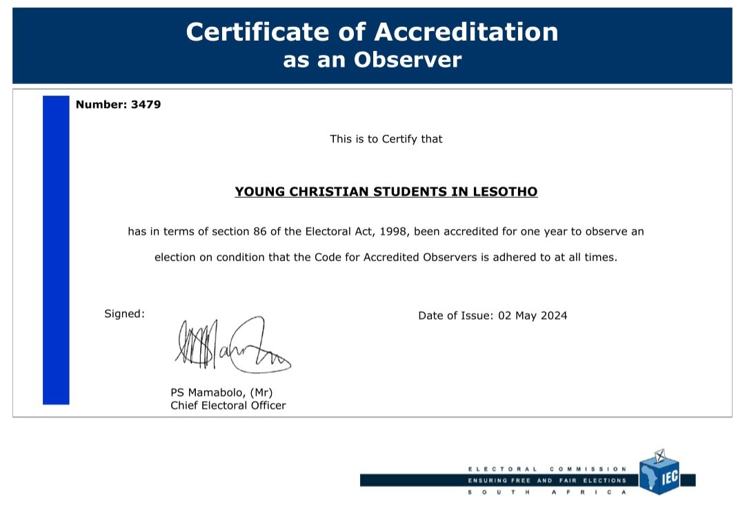 The Role of the Youths, specifically the students towards building Africa's Democracy its very key. As the RSA heads to National and Provencial elections, the movement has been granted access to observe the election processes #Election2024 #Peace #transparency