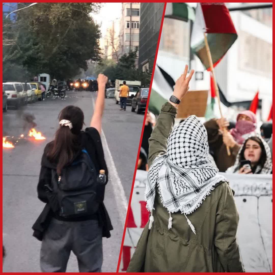 یک فریم از تقابل استکبار صهیونیستی با انقلاب اسلامی «وَمَكَرُوا وَمَكَرَ اللَّهُ ۖ وَاللَّهُ خَيْرُ الْمَاكِرِينَ با مکر شیطانی، میخواستند روسری را بسوزانند؛ به خواست الهی، ناگهان چفیه فراگیر شد #StudentsForGaza #freespeech