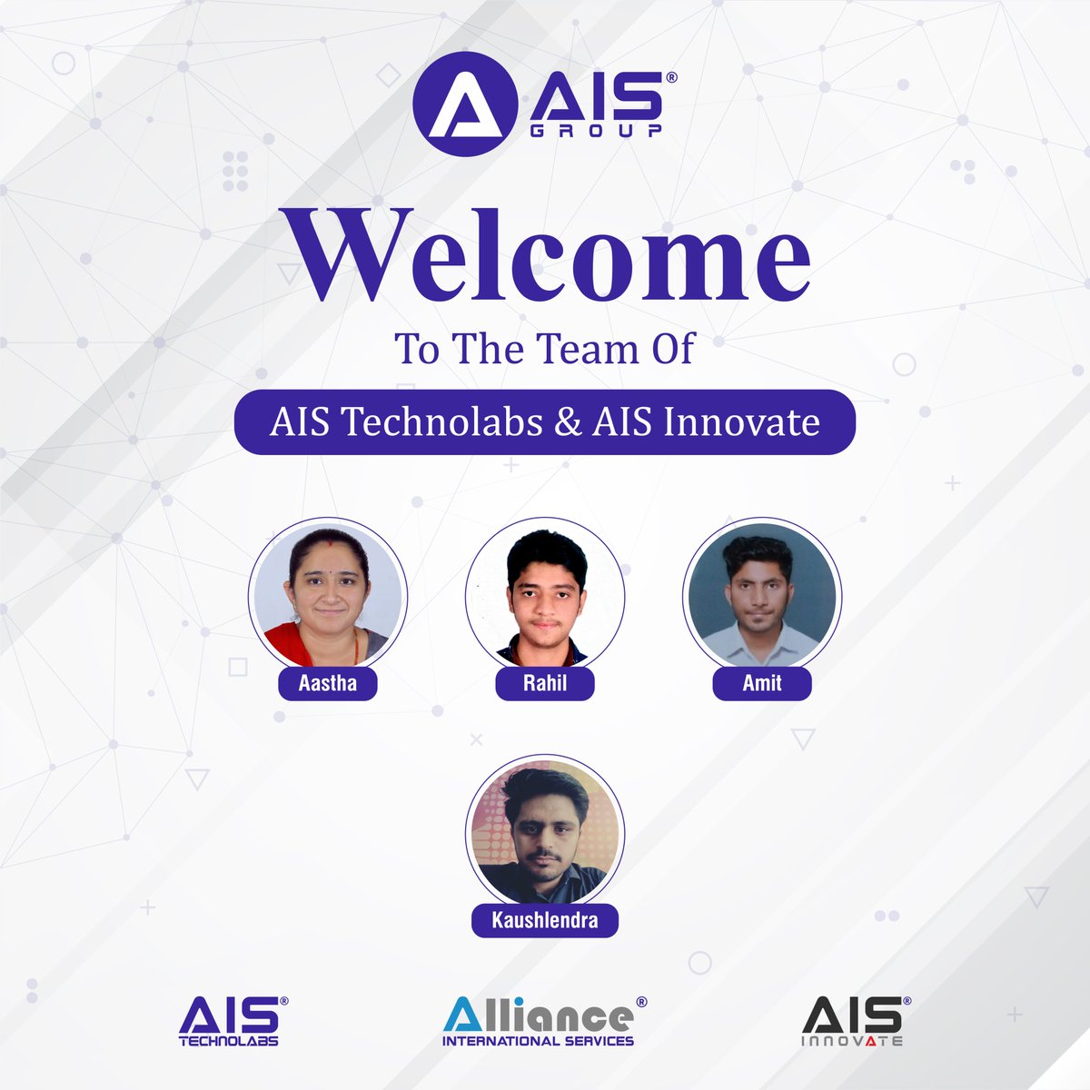Cheers to our newest team members joining the AIS Group! Here's to a journey filled with collaboration, growth, and endless opportunities ahead.

#welcometoaisgroup #onboarding #employeeexperience #newjoinee #employeeengagement #AISTechnolabs  #ahmedabad