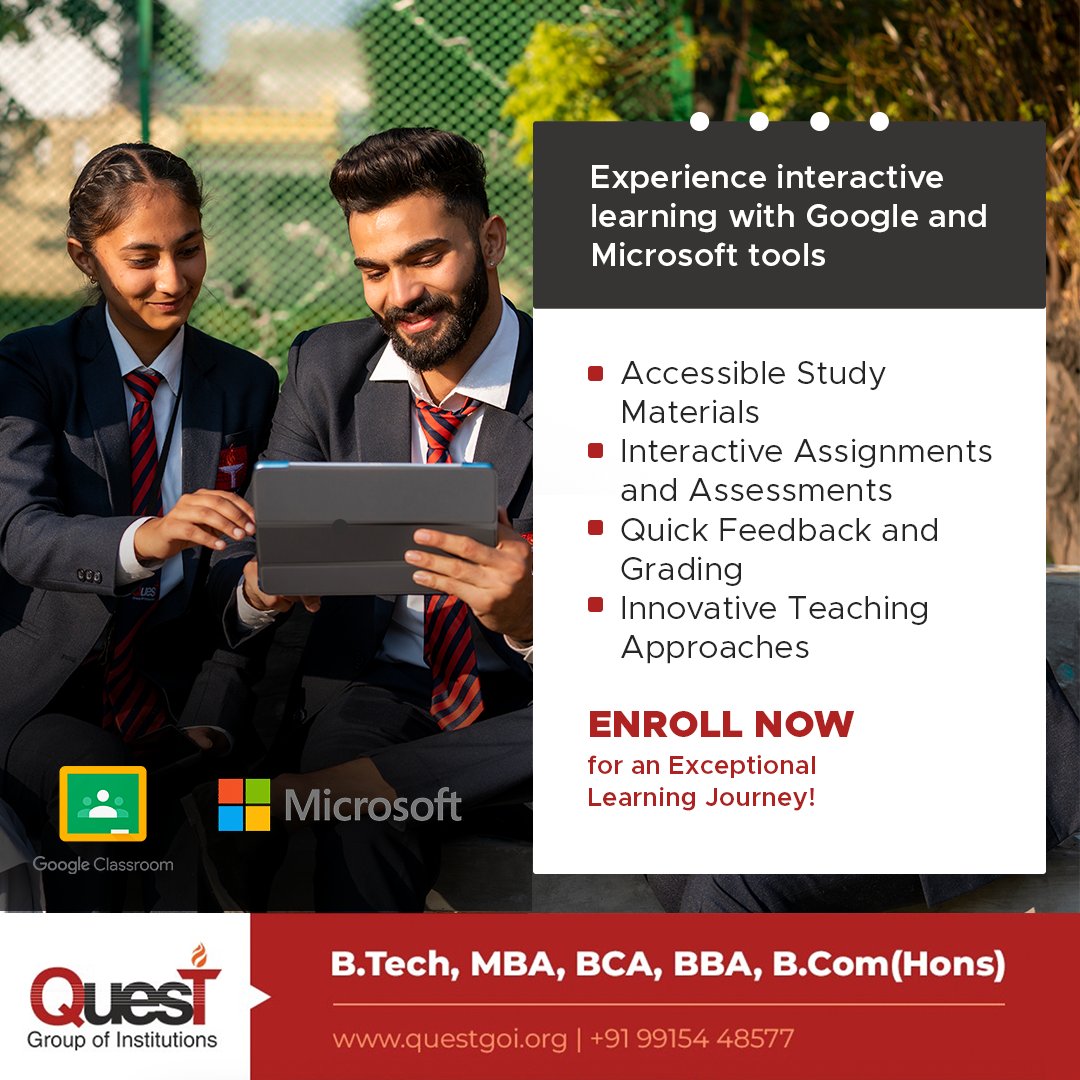 Embark on a learning journey with Quest Group! 📚💻 Experience dynamic sessions to enhance skills. 🎓🔍 Unlock limitless possibilities in your quest for growth. 🚀 For admission and queries, Visit: questgoi.org 🌐 or Call: +91-9915448577 📞 #QuestGroup #QGI