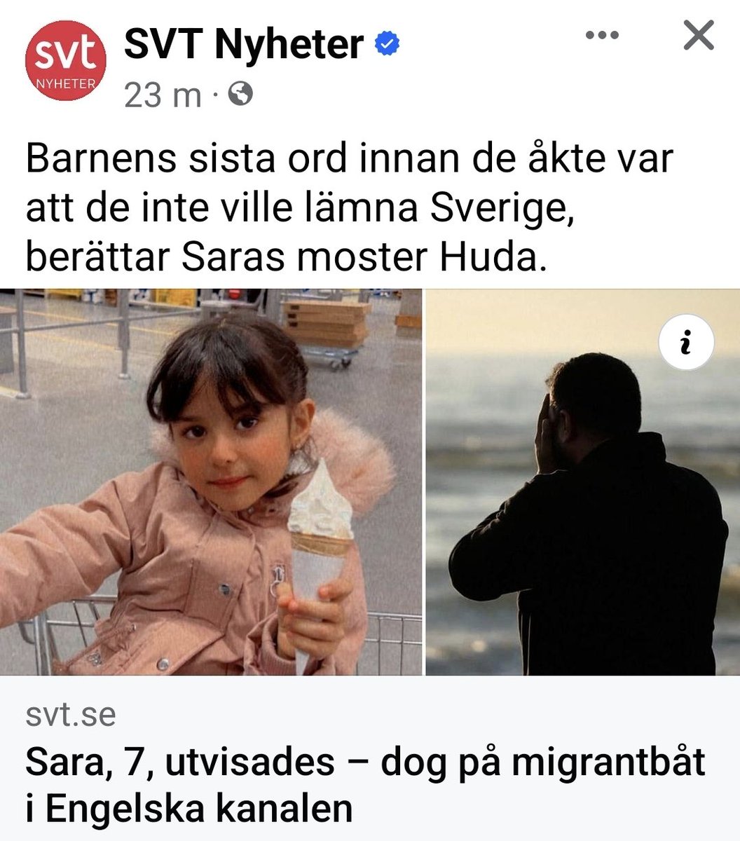 Familjen varit i Frankrike och Sverige. Ingen gav asyl. Stor sannolikhet är att inga grunder fanns för det. Men familjen ville inte bo i Irak. De offrade sitt barn. Tragiskt. Partiska och beroende @svtnyheter oanständiga.