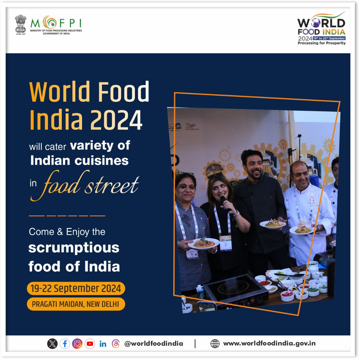 India's flourishing food industry at 𝐖𝐨𝐫𝐥𝐝 𝐅𝐨𝐨𝐝 𝐈𝐧𝐝𝐢𝐚 𝟐𝟎𝟐𝟒 will take a step ahead. Do discover opportunities for growth and innovation.Visit worldfoodindia.gov.in for more details! @MOFPI_GOI @ficci_india @investindia @MyGovHindi @AgriGoI #WorldFoodIndia2024