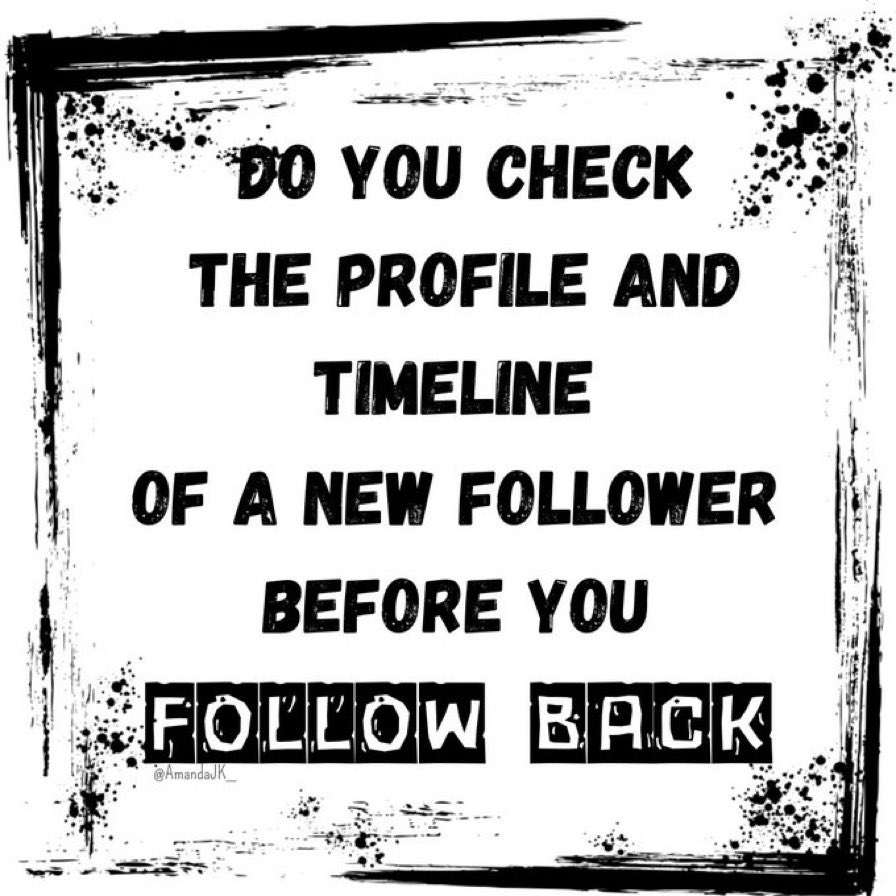 Yes sometimes I do, but generally I wait to see if they interact with me on my timeline, or jump straight into my DM’s . Sometimes though I have a few new followers at once, then forget the names or I’m too busy to follow back.