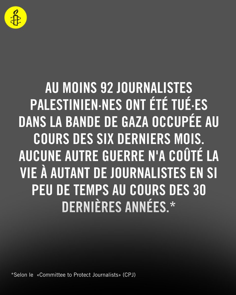 C'est la journée mondiale pour la liberté de la presse Depuis 30 ans, aucune guerre n'a tué autant de journalistes en si peu de temps, que celle en cours dans la bande de #Gaza Leur présence est fondamental. Leur protection à tout prix aussi. #WorldPressFreedomDay