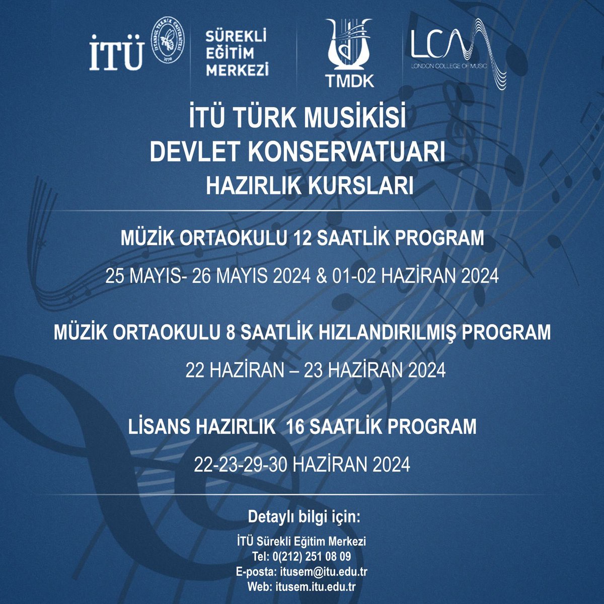 İTÜ Türk Musikisi Devlet Konservatuarı hazırlık kursları başlıyor. 🎼🎶