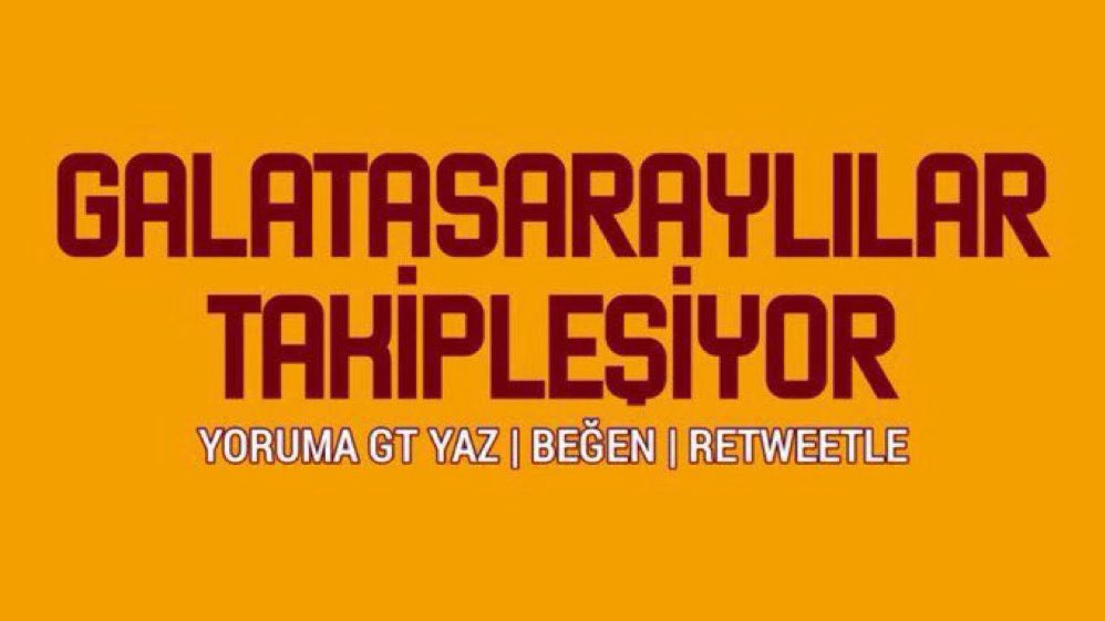 🟡🔴Galatasaray'ımıza gönül vermiş dostlar ile takipleşiyoruz. 🟨🟥Amaç karşılıklı takipleşip tüm hesapları büyütmek ➡️TAKİP ET✅ ➡️GT YAP✅ ➡️RT YAP ✅ ➡️BEĞEN✅ 🟡🔴𝐓𝐀𝐊İ𝐏 𝐄𝐃𝐄𝐍𝐄 𝐀𝐍𝐈𝐍𝐃𝐀 𝐆𝐄𝐑İ 𝐃Ö𝐍ÜŞ 𝐘𝐀𝐏𝐈𝐘𝐎𝐑𝐔𝐌. #GalatasaraylılarTakipleşiyor #Hedef24