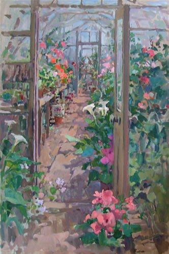 The greenhouse Susan Ryder, b.1944 #FlowersFriday