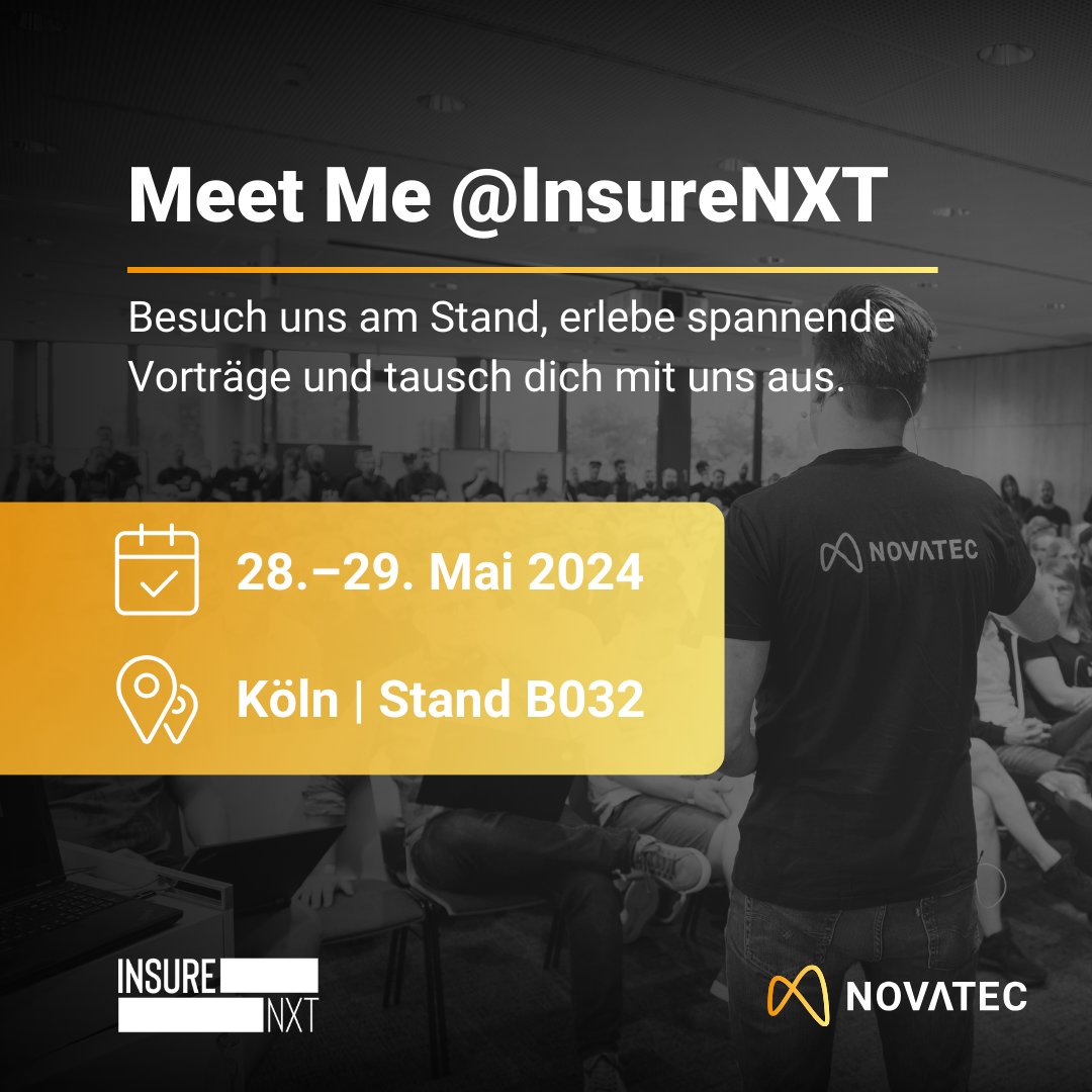 InsureNXT 2024 – wir sind dabei 🤩 
 
Die <a href="/insurenxt/">insureNXT</a>  ist eine internationale Kongressmesse für Innovation in der #Versicherungswirtschaft und gilt als die führende Plattform für traditionelle Versicherer, Makler, Start-ups sowie Beratungsunternehmen von morgen.

📍 Stand B032