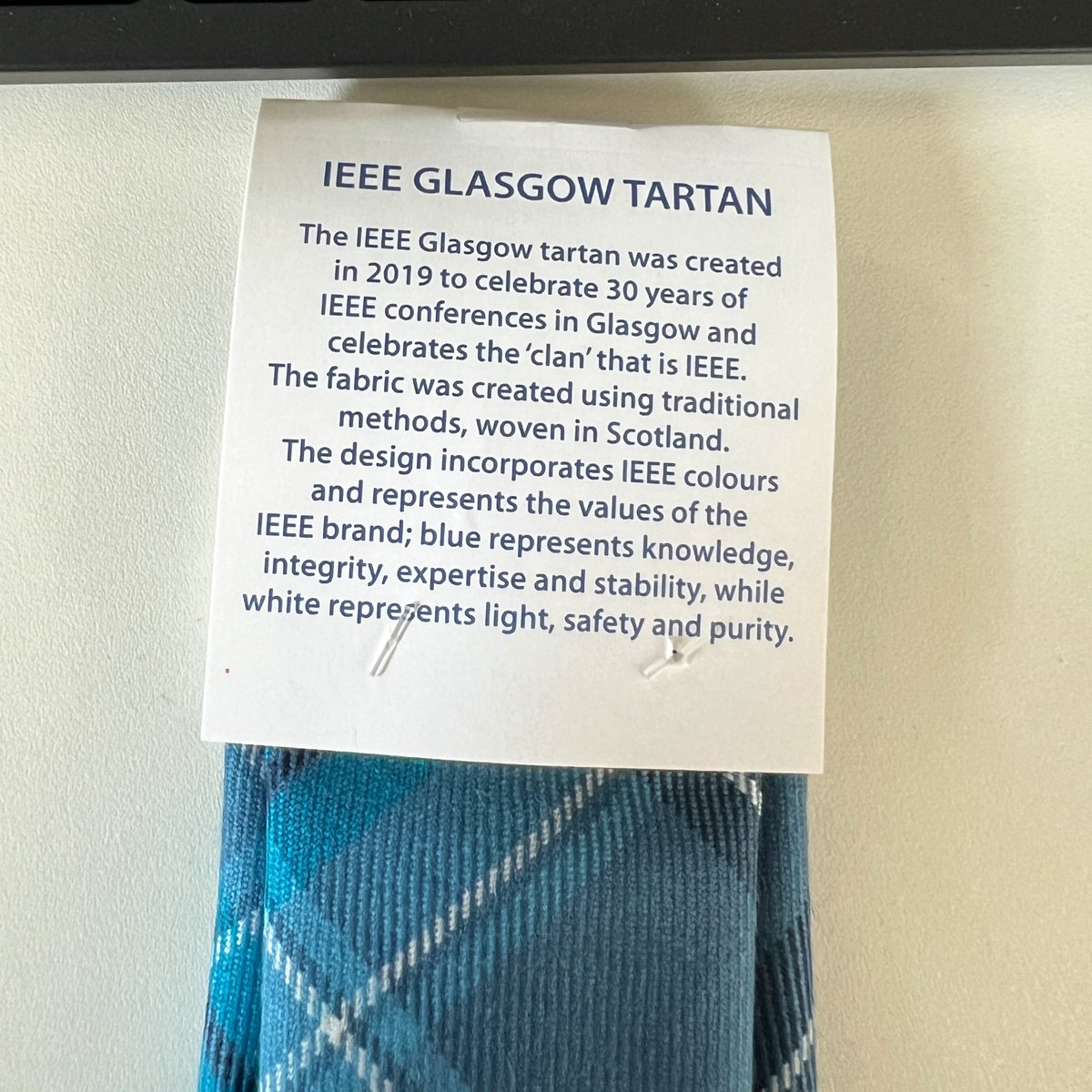 Who knew!?!? Did you, @IEEEorg and @IEEEPhotonics? 😉 Thank you so much, @meetglasgow and @Deb_GCB, for my first tartan! 😇