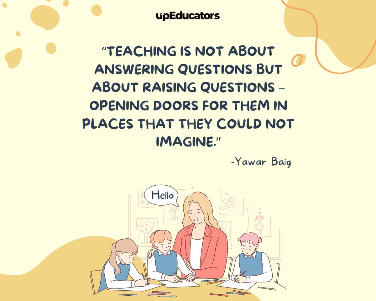 Teaching is not just giving answers, but opening doors to new ideas and possibilities through questions ✨🙌

#teachers #teaching #educators #education #teachingfeeling #teacherstudent