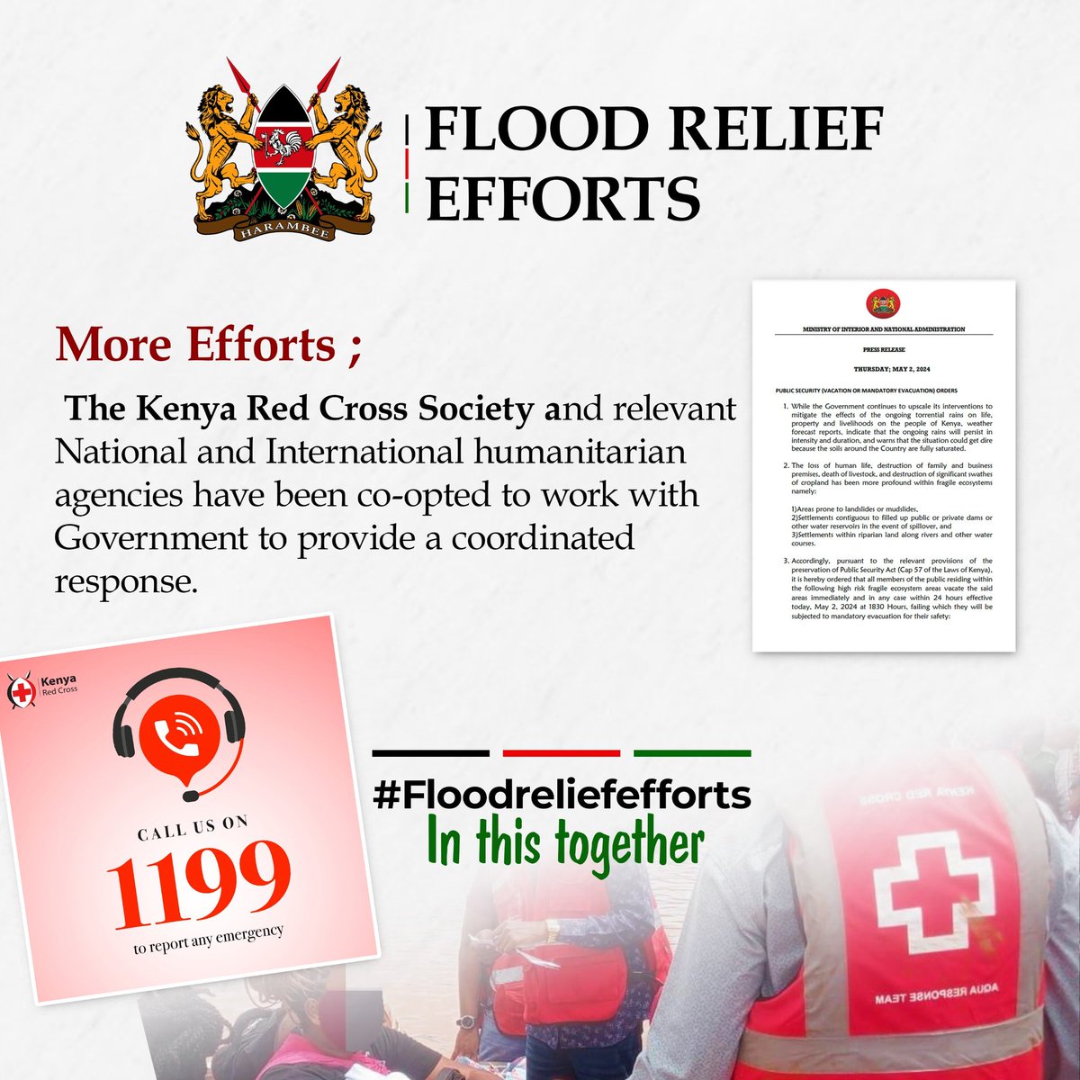 deliberate on extra measures to mitigate the devastating effects of flooding, mudslides and landslides in many parts of the country.
#FloodReliefEfforts
In It Together