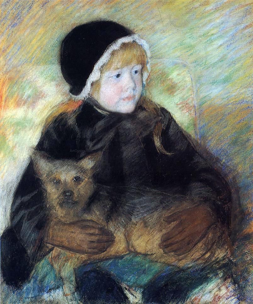 US Impressionist Mary Cassatt,
Elsie Cassatt Holding a Dog, 1880 #WomensArt