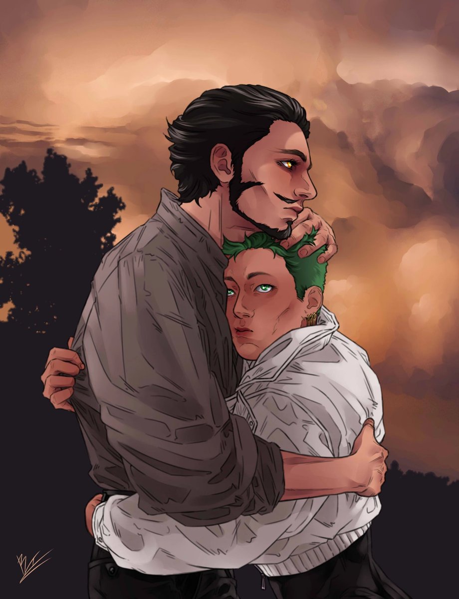 Another one #OP_CityOfDust art.
 
#OnePiece #RoronoaZoro #Zoro #DraculeMihawk #Mihawk