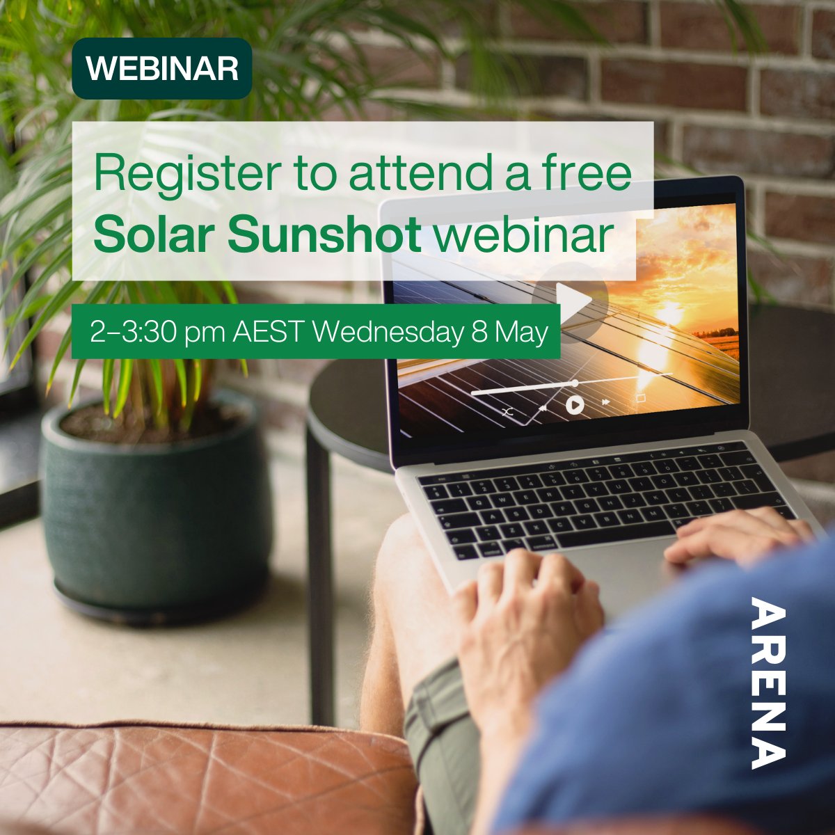 Reminder: don’t miss your chance to attend the #SolarSunshot webinar. When: 2pm AEST Wed 8 May. Registration: free, bookings essential. This session is your opportunity to learn about the Solar Sunshot program and take part in the live Q&A. Register now: arena.gov.au/funding/solar-…