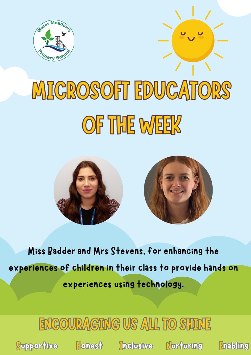 Congratulations to our ME of the Week, Miss Badder & Mrs Stevens For excellent use of  @MicrosoftEDU @MicrosoftLearn
tools  @flip @CanvaEdu @MicrosoftTeams to provide #equitable #learning opportunities for all our children! #MIEExpert #edtech #TrustInStour @OneNoteEDU @benpmartin
