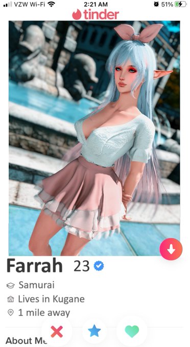 'Online dating' *You spot that twitter model you follow on an online dating sight... Maybe you will match