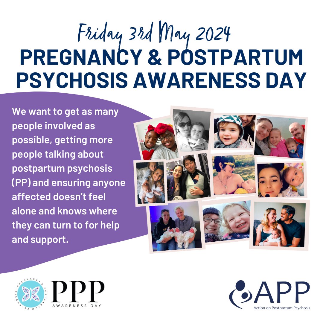 Today is Pregnancy & Postpartum Psychosis Awareness Day #PPPAwarenessDay 💜 We want to get people talking about postpartum psychosis (PP) and ensure anyone affected doesn’t feel alone and knows where they can turn to for help and support. ActionOnPP.org