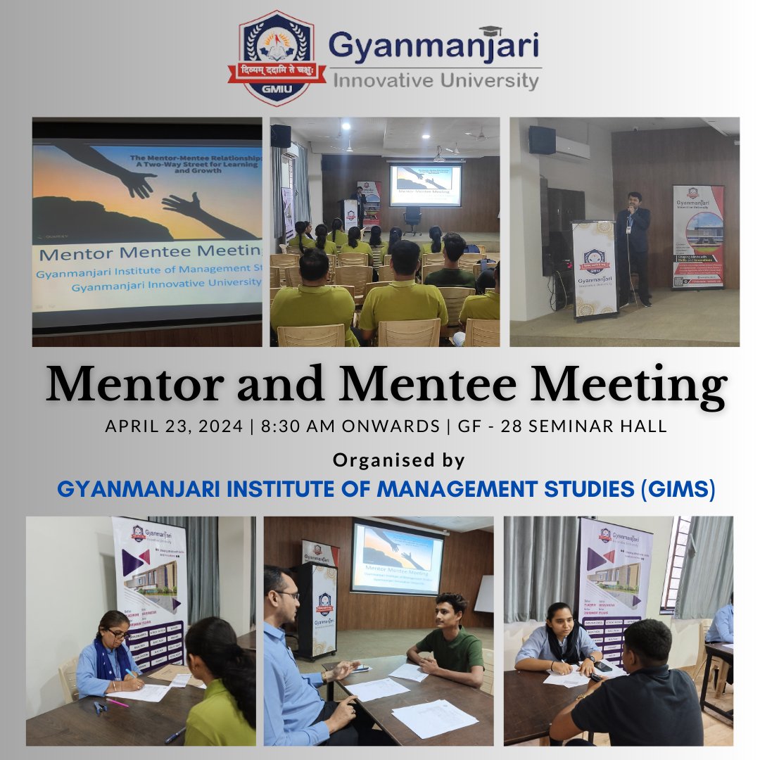 Department of management Organized Mentor And Mentee Meeting - GMIU #gyanmanjariinnovativeuniversity #GMIU #BBA #MBA #Management #BBA2023 #BBAprogram #BachelorofBusinessAdministration #BBAstudents #BBAgraduates #BBAcareer #bbasuccess