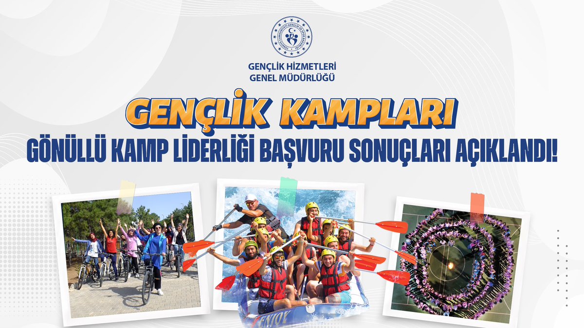 Heyecanla beklediğiniz an geldi!🤩 Gönüllü kamp liderliği başvuru sonuçları açıklandı.📣 Gençlik Kampları ailemize hoş geldiniz.🏕️📣 ➡️Sonuçlar: ghgm.gsb.gov.tr @OA_BAK @gencliksporbak