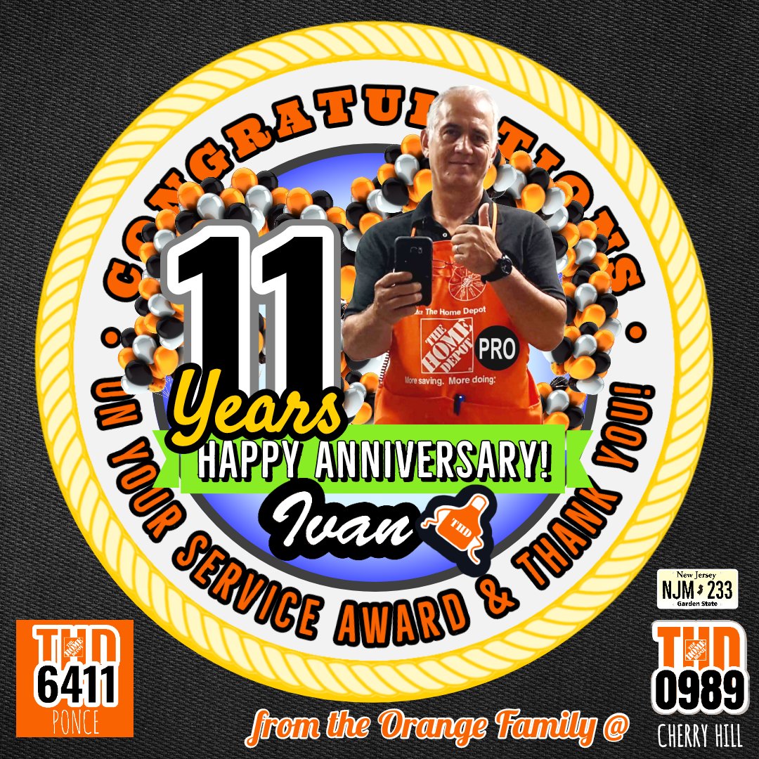 thd0989's tweet photo. Celebrating with Ivan Belvas on his 11 years anniversary! Congratulations to you! 
#happyanniversary #serviceawards #thankyou #livingourvalues  #Recognition #orangefamily #bleedorange #get #awesomejob #thankyou #happHDversary #Recognition #THD6411  #homedepot6411 #team6411 https://t.co/WAh4Q1XoK7