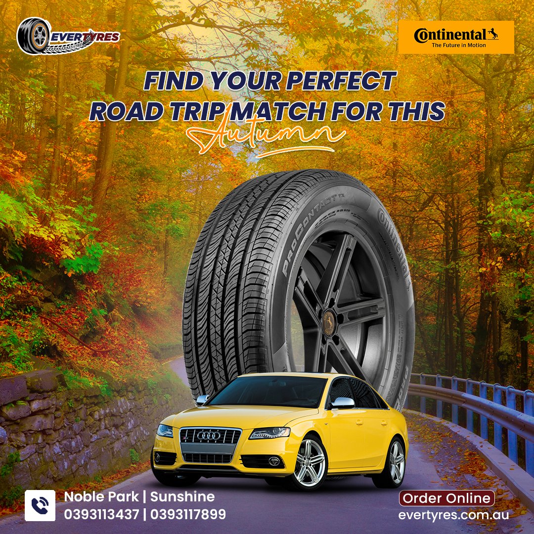 Is your car ready for epic autumn adventures? Don't let worn tyres slow you down! Find your perfect match at Evertyres and get ready to cruise into autumn in style. Ready to explore? Visit: evertyres.com.au #Autumn #Tyres #Wheels #Evertyres #Australia